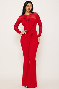 BOW FRONT WITH MESH JUMPSUIT