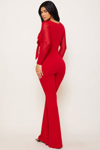 BOW FRONT WITH MESH JUMPSUIT