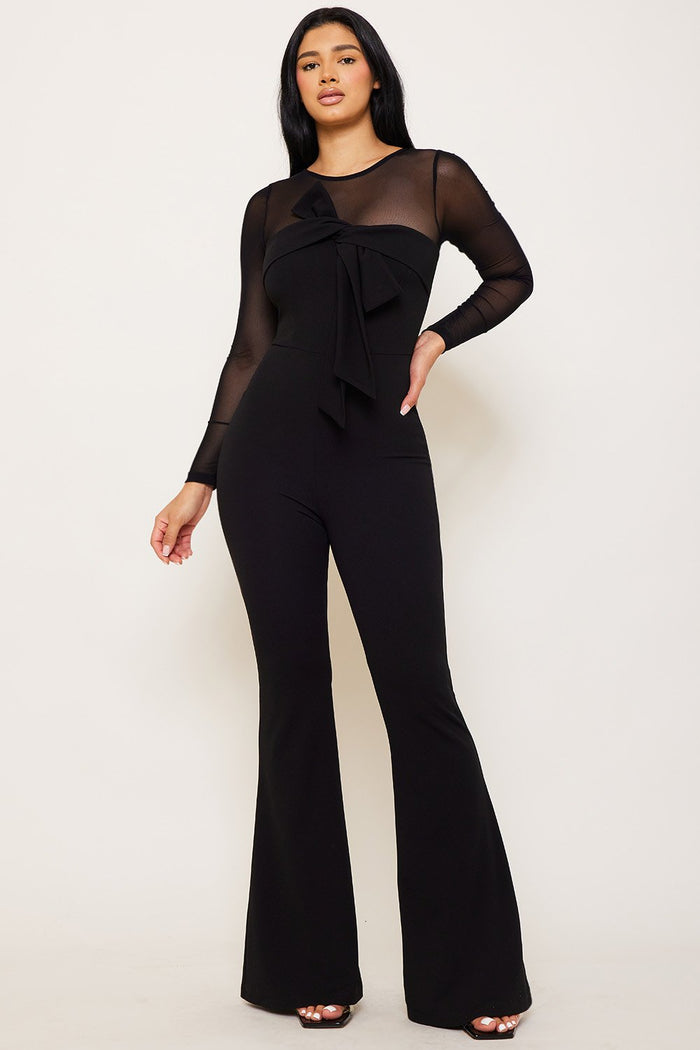 BOW FRONT WITH MESH JUMPSUIT