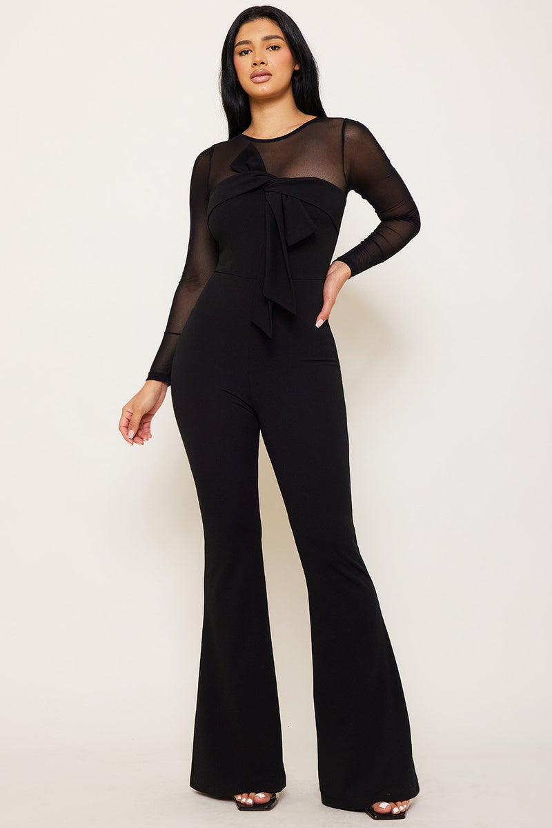 BOW FRONT WITH MESH JUMPSUIT