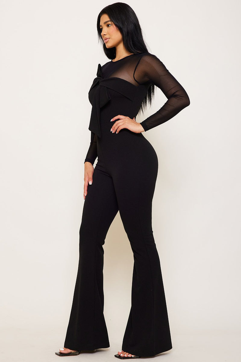 BOW FRONT WITH MESH JUMPSUIT