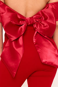 SATIN AND TECHNO CREPE CONTAST JUMPSUIT