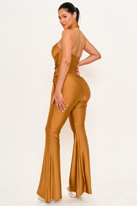 HALTER TOP WRAP JUMPSUITS