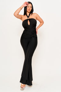 HALTER TOP WRAP JUMPSUITS