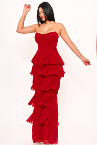 TECHNO CREPE & CHIFFON CONTRAST JUMPSUIT