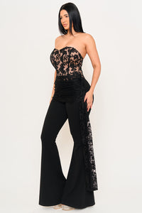 LACE BUSTIER TOP JUMPSUIT