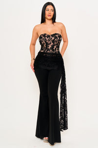 LACE BUSTIER TOP JUMPSUIT