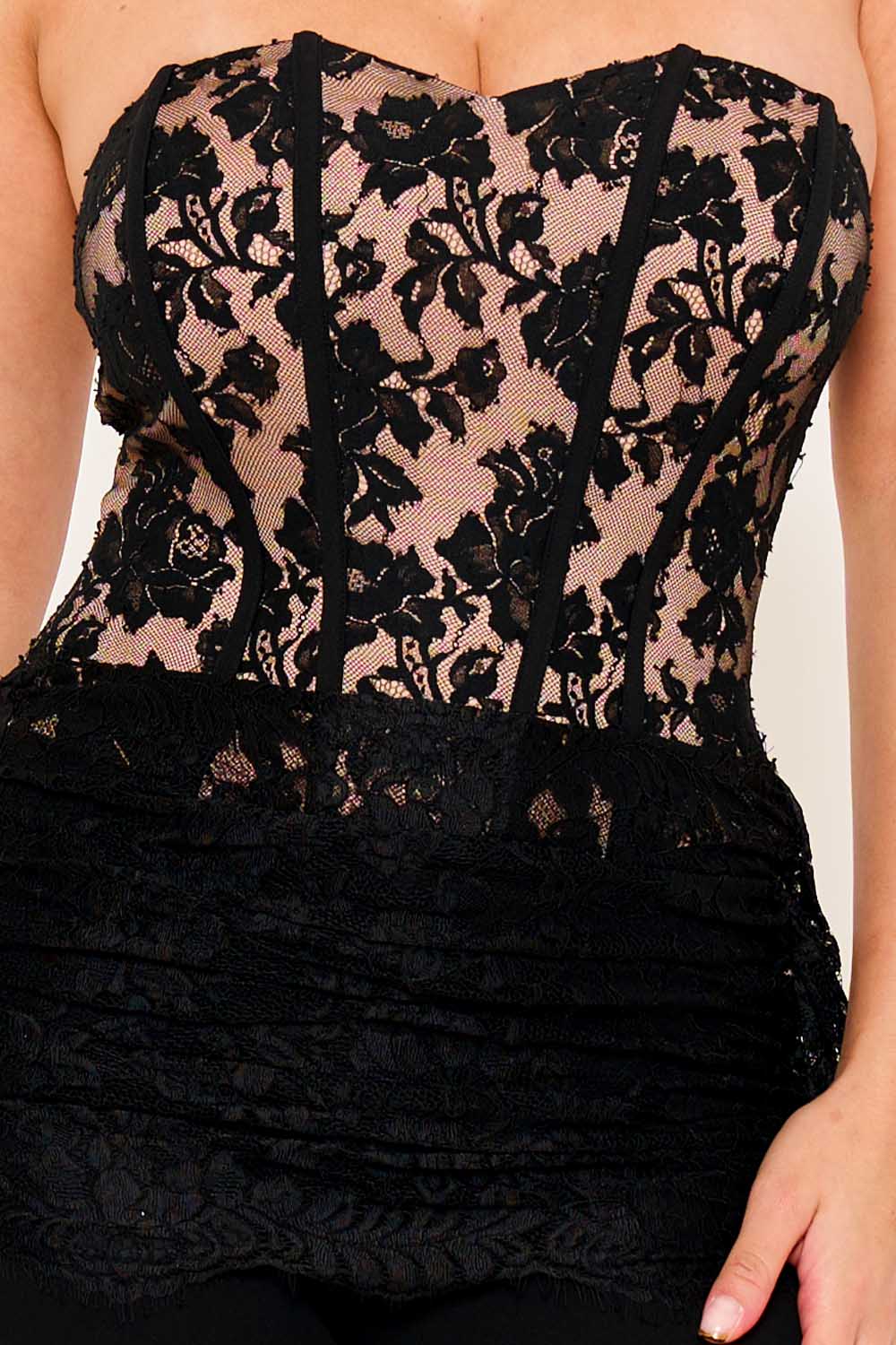 LACE BUSTIER TOP JUMPSUIT