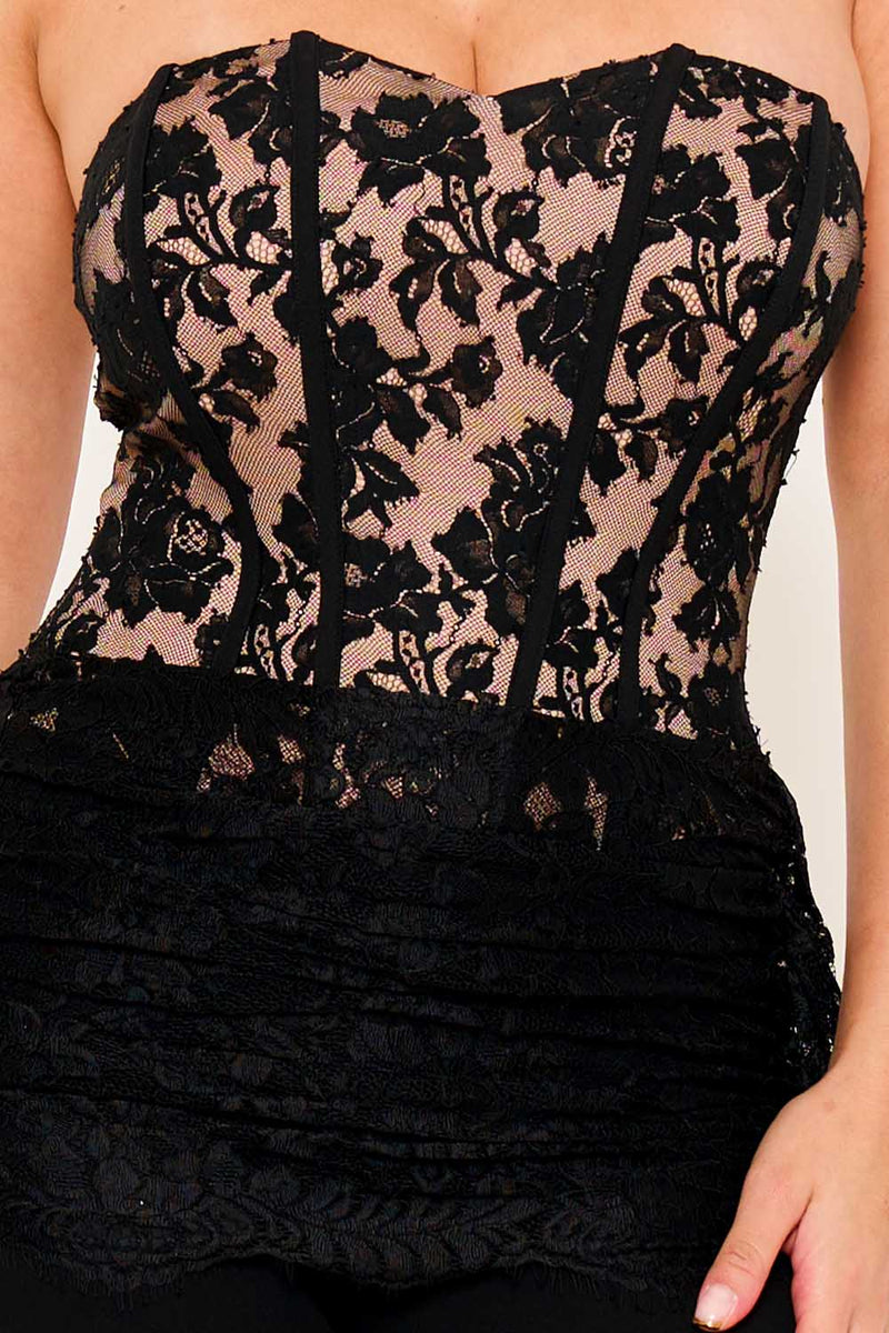 LACE BUSTIER TOP JUMPSUIT