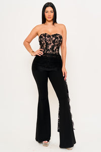LACE BUSTIER TOP JUMPSUIT