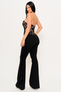 LACE BUSTIER TOP JUMPSUIT