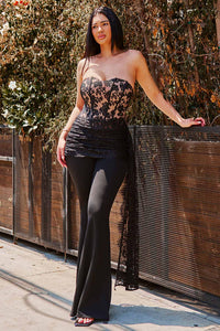 LACE BUSTIER TOP JUMPSUIT