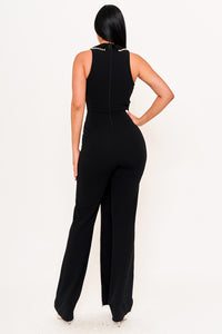 PEARL TRIM DETAILED JUMPSUIT