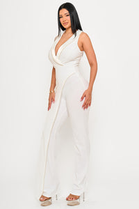 PEARL TRIM DETAILED JUMPSUIT