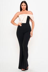 SATIN CONTRAST JUMPSUIT