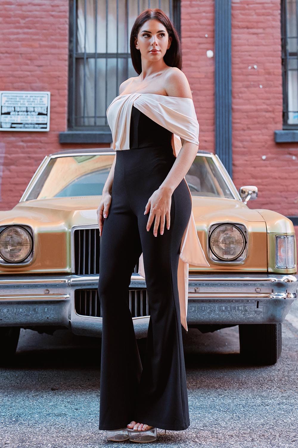 SATIN CONTRAST JUMPSUIT