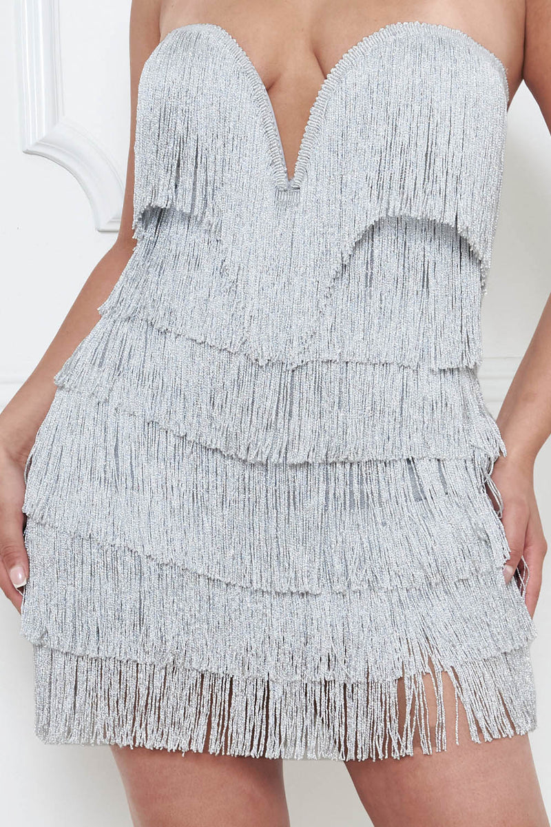 LAYER FRINGE MINI DRESS