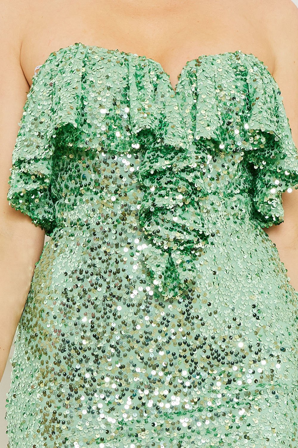 SEQUIN TUBE TOP MINI DRESS