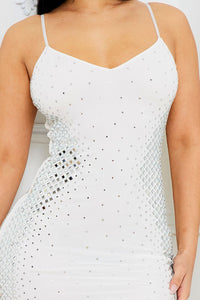 RHINESTONE DETAILED BODYCON MINI DRESS