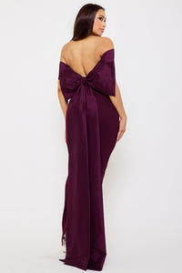 TWO TONE OFF THE SHOULDER MAXI DRESS