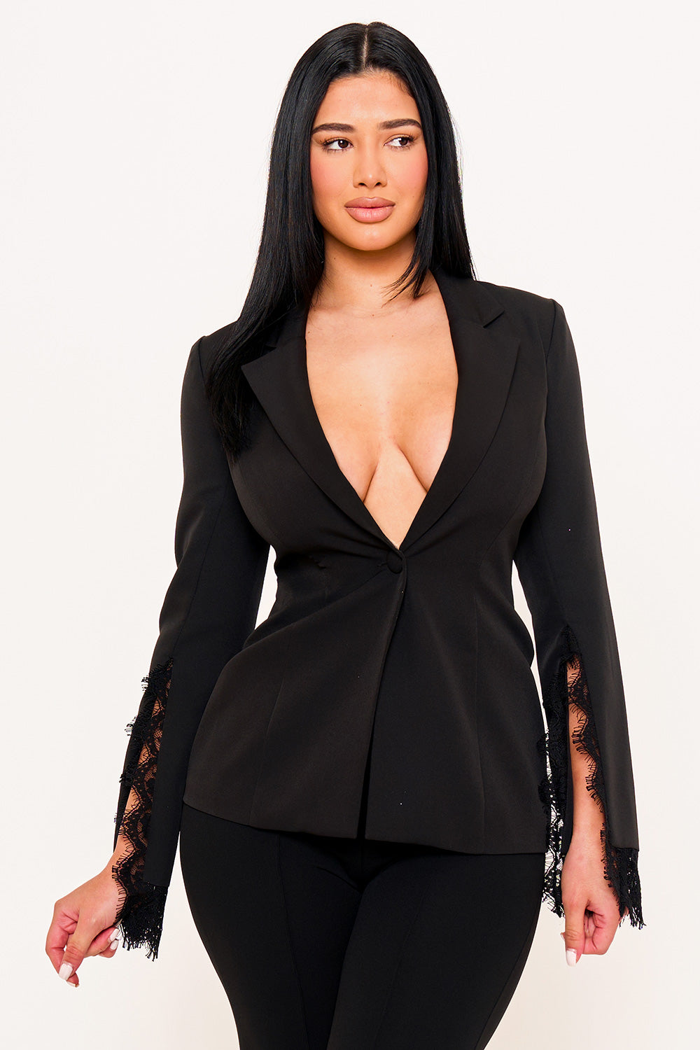 LACED WIDE SLEEVE FORMAL JACKET