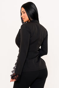 LACED WIDE SLEEVE FORMAL JACKET