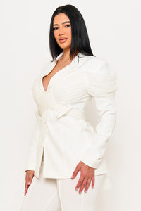 CROSS WRAP AROUND SUIT JACKET