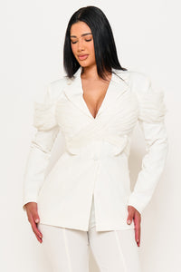 CROSS WRAP AROUND SUIT JACKET