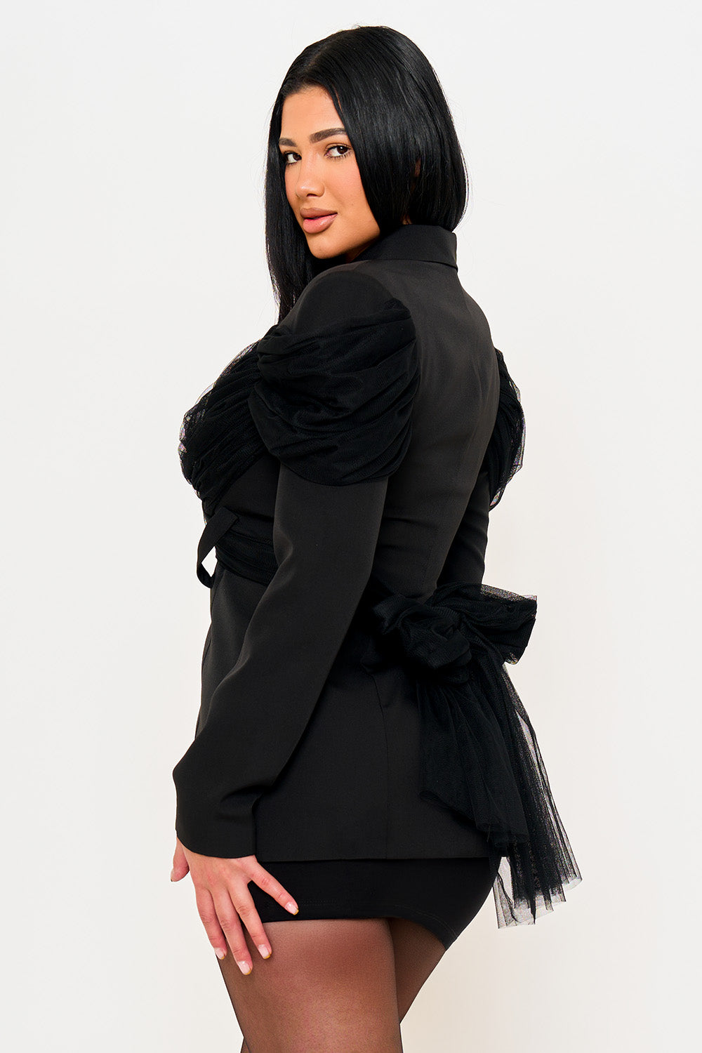 CROSS WRAP AROUND SUIT JACKET