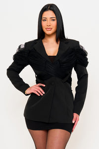 CROSS WRAP AROUND SUIT JACKET