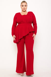 PEPLUM TOP PLUS SIZE JUMPSUIT&nbsp;