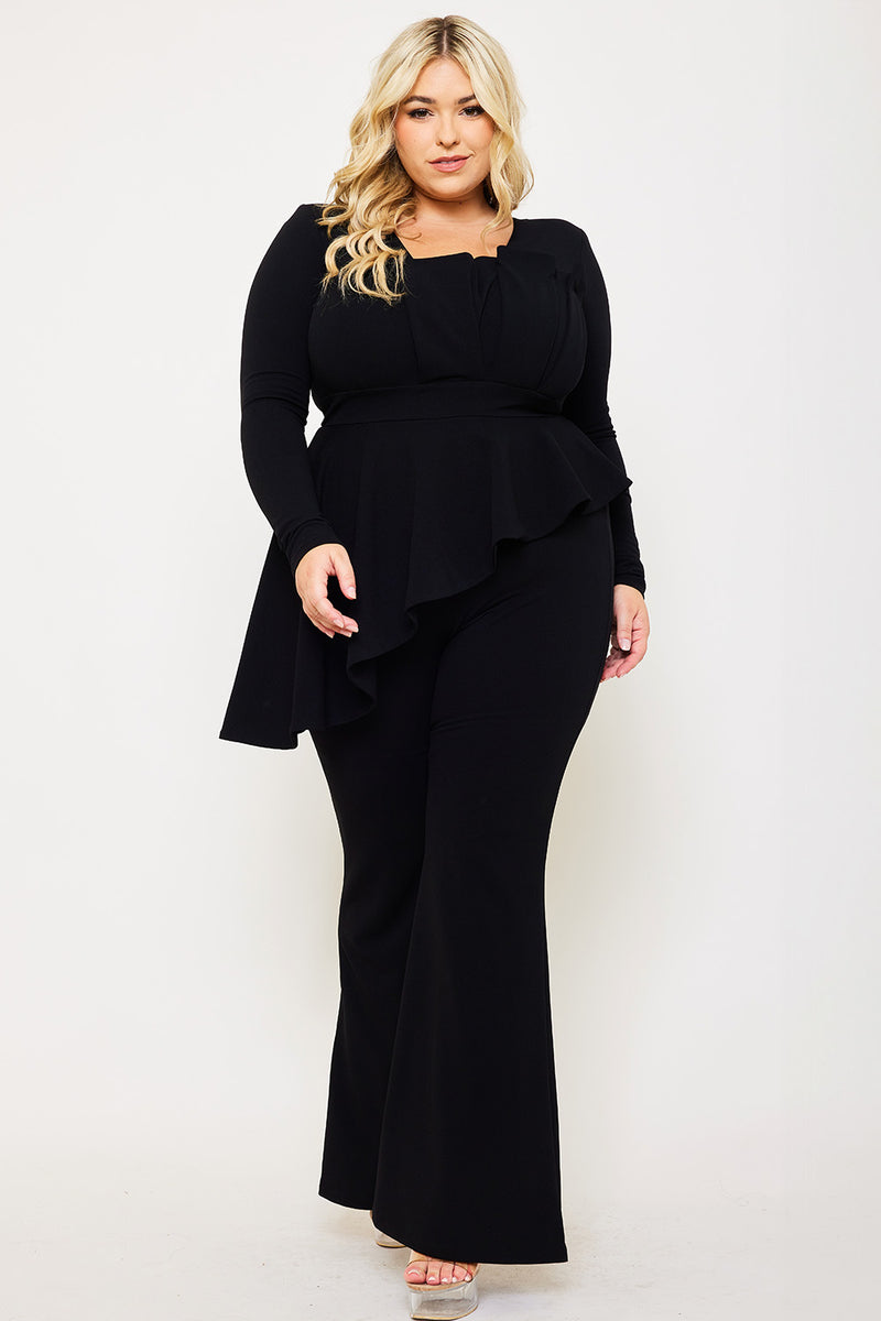 PEPLUM TOP PLUS SIZE JUMPSUIT&nbsp;