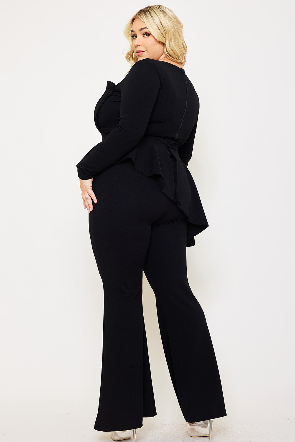 PEPLUM TOP PLUS SIZE JUMPSUIT&nbsp;