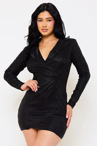 SHIMMER GLITTERED SUIT MINI DRESS