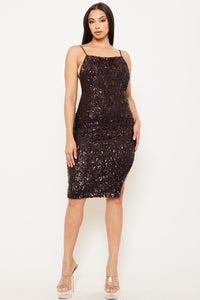 SEQUIN SQUARE NECK MINI DRESS