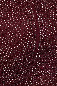 RHINESTONE ON STRETCH WAVY MESH MINI DRESS