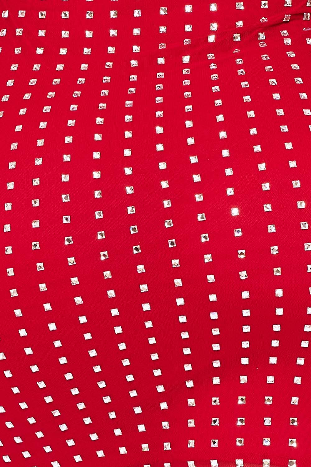 RHINESTONE ON POWER MESH DRAPED FRONT MINI DRESS