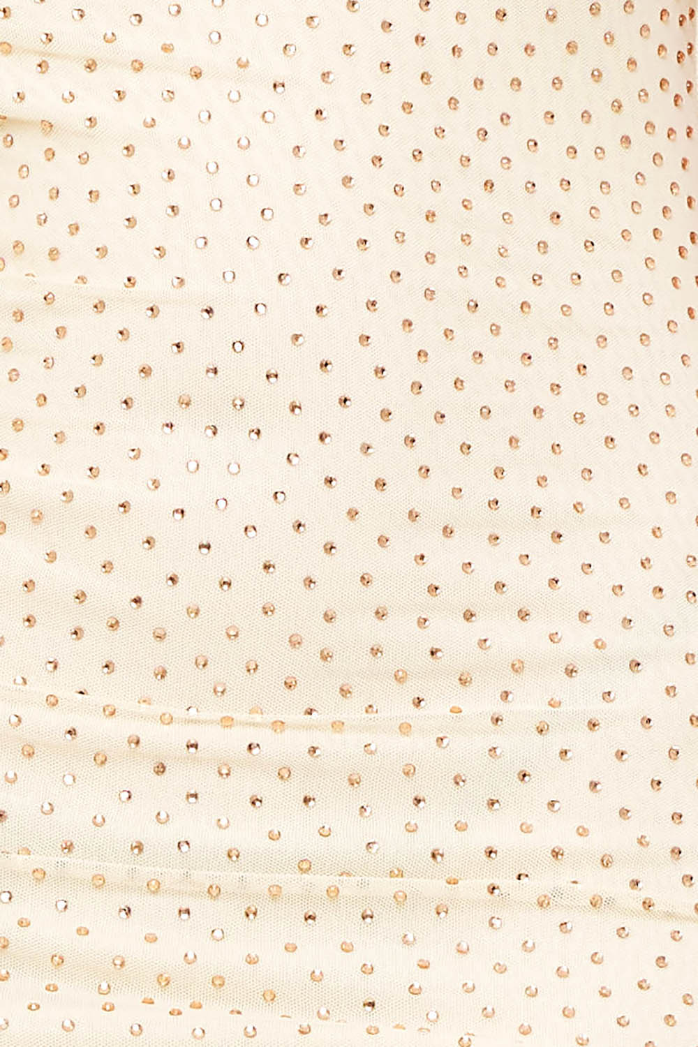 RHINESTONE ON POWER MESH OFF THE SHOUDLER MIDI DRESS