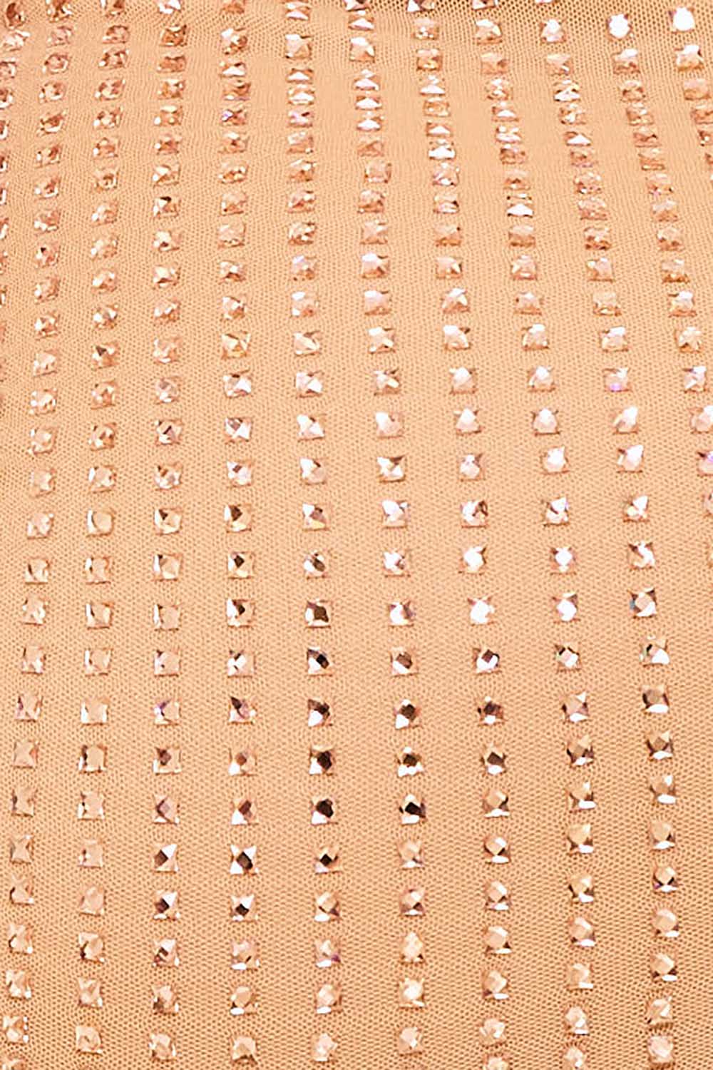 RHINESTONE ON POWER MESH TUBE TOP MINI DRESS