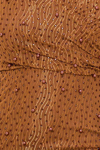 PEARL DETAILED WAVY MESH MINI DRESS