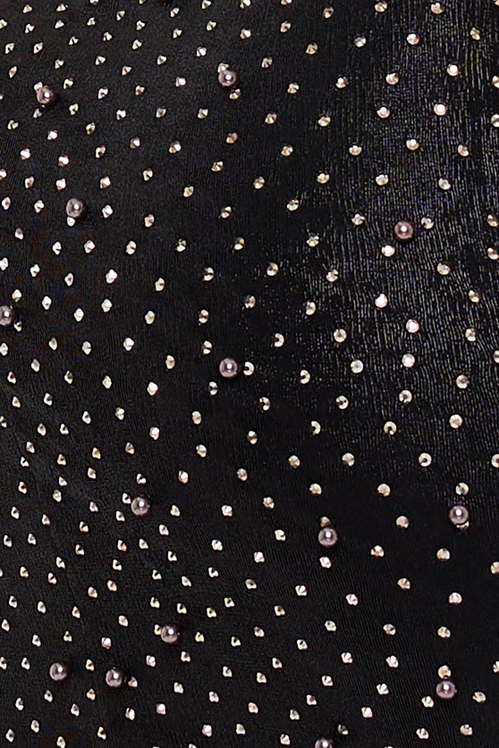 RHINESTONE AND PEARL BEADED MIDI DRESS