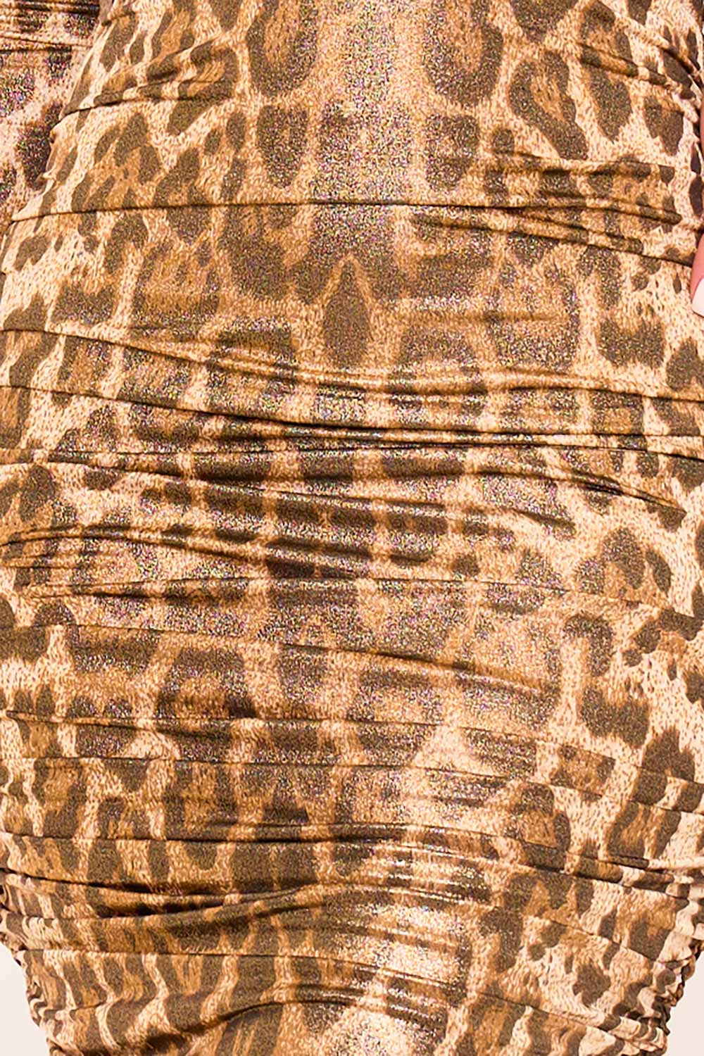 LEOPARD PRINT PLUNGING V-NECK MIDI DRESS