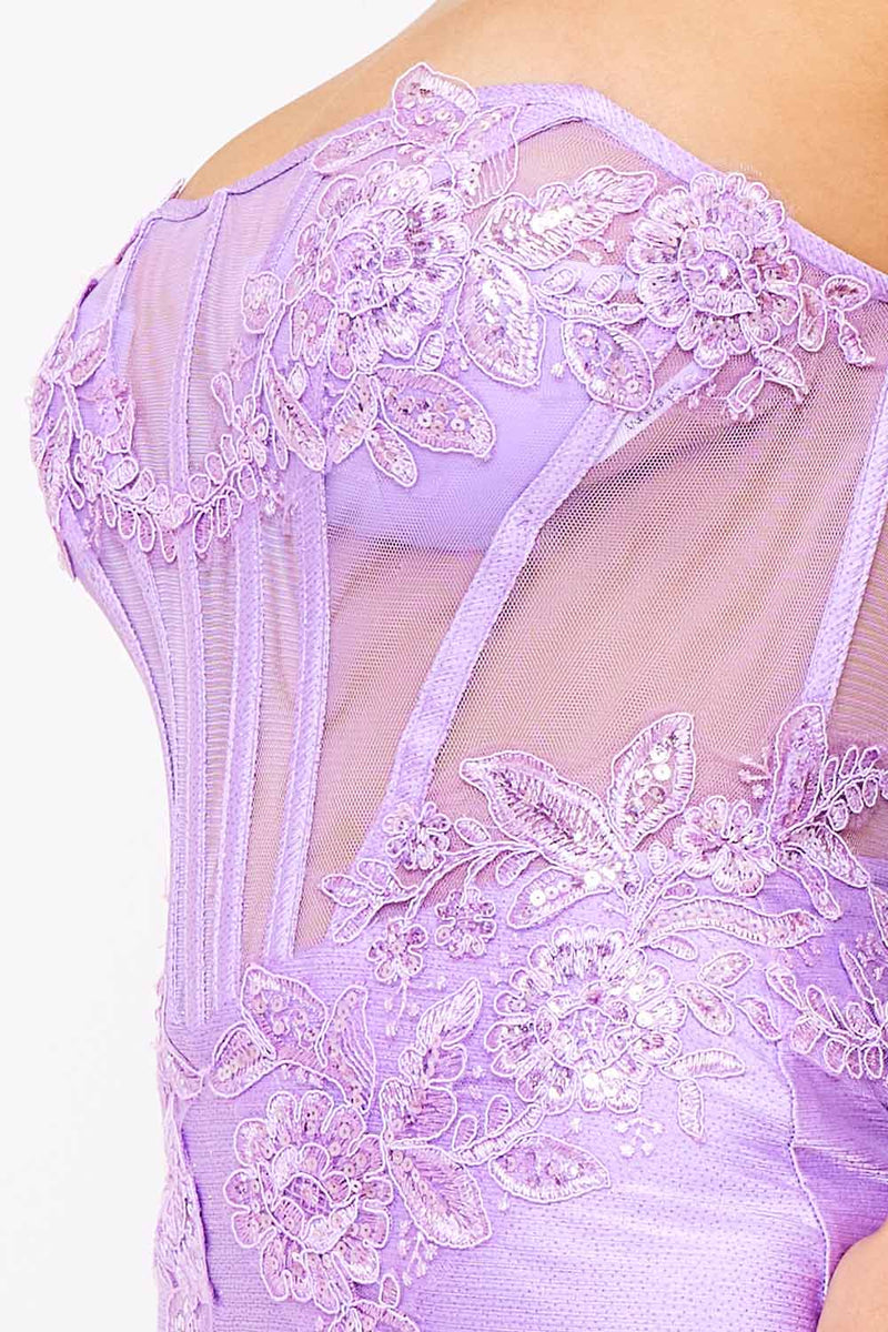 GLITTER SHAKIRA RIB LACE DETAILED MAXI DRESS