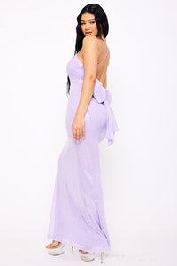 LARGE BOW BACK ON SEQUIN MAXI DRESS