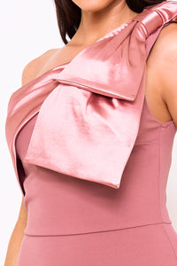 TECHNO CREPE AND SATIN MAXI DRESS