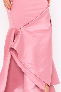 SATIN CONTRAST BOTTOM MERMAID MAXI DRESS