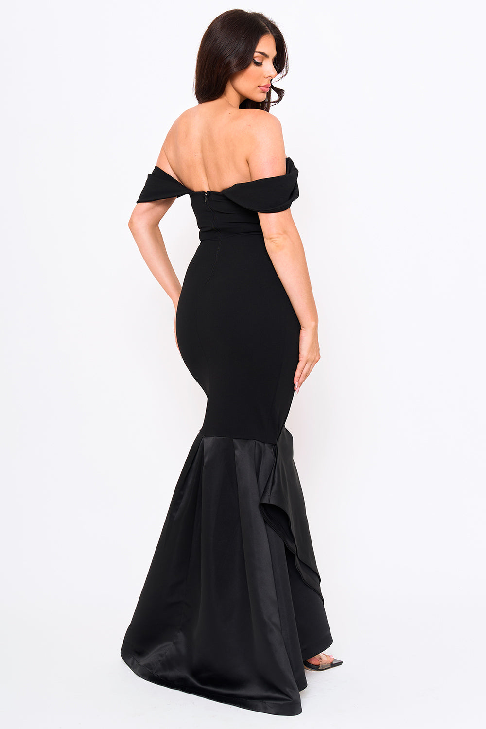 SATIN CONTRAST BOTTOM MERMAID MAXI DRESS