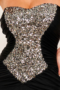 SEQUIN ON SATIN MAXI DRESS