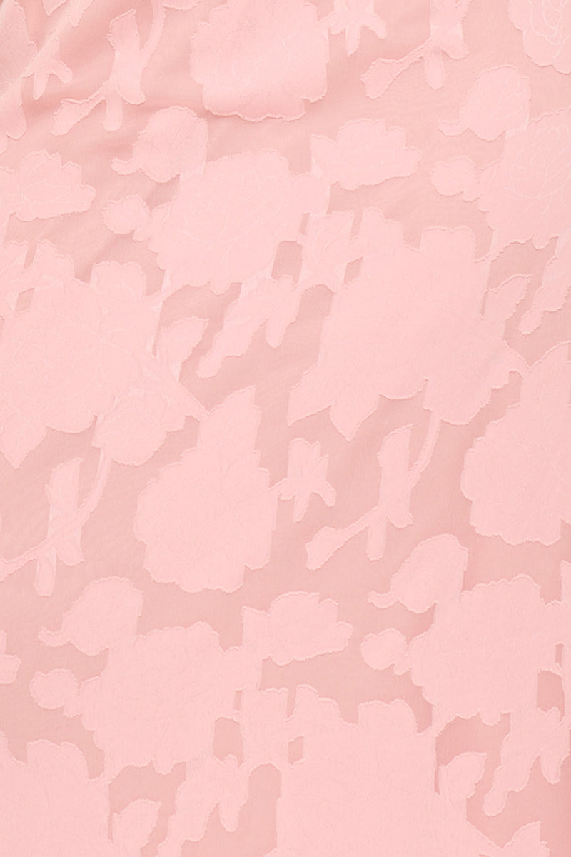 JACQUARD TEXTURED PATTERNED MAXI DRESS