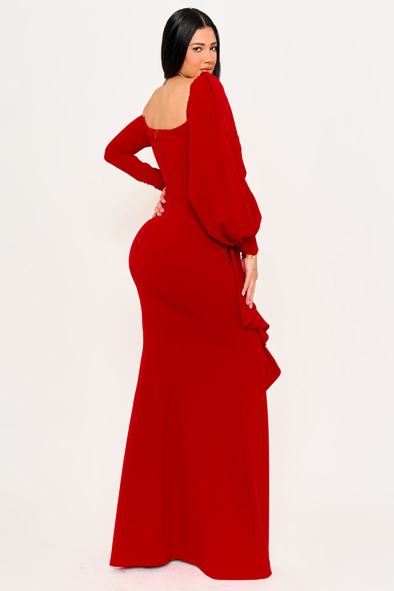 DIFFERENT SLEEVE DETAIL MAXI DRESS